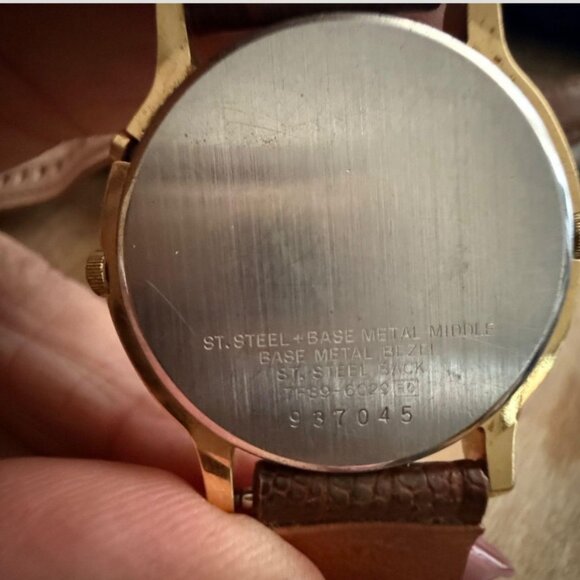 Seiko Gold Tone Moonphase Chronograph Leather Dress Watch - Picture 6 of 7